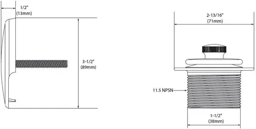 Miniatura 2 de Moen - Kit de desagüe para bañera/ducha de níquel cepillado con rosca estándar de 1-1/2 pulgadas, T90331BN