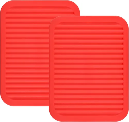 Miniatura 12 de Salvamanteles de silicona para platos y ollas, encimera, almohadillas calientes de mesa, soporte para cucharas, juego de 2 alfombrillas de secado L
