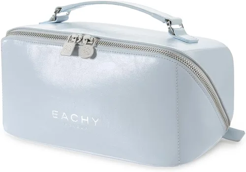 Miniatura 34 de EACHY Bolsa de Maquillaje de Viaje, Bolsas de Cosméticos de Gran Capacidad para Mujeres, Bolsa Portátil Impermeable que se Abre Plana, Bolsa de Aseo