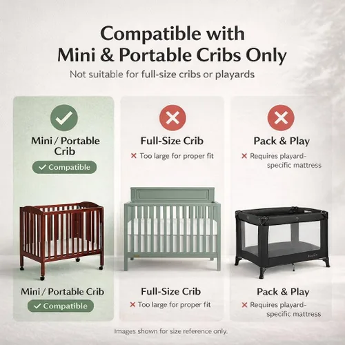 Miniatura 4 de Dream On Me Sunset - Colchón mini para cuna 2 en 1, doble cara para bebés y niños pequeños, funda impermeable, certificado GREENGUARD Gold, 38 x 24