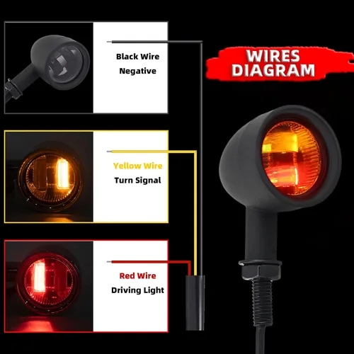 Miniatura 5 de FATECIM 2 luces LED de señal de giro para motocicleta, luces de conducción de alta resistencia, intermitentes traseros para Bobber Harley, Honda
