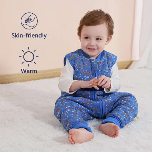 Miniatura 3 de Mosebears Cotton Toddler Sleep Sack with Feet 2.5 TOG Ultra Soft Toddler Sleeping Sack Baby Sleep Bag Walker Wearable Blanket