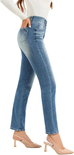 Miniatura 2 de MetHera Rolla - Jeans rectos y elásticos de tiro alto vintage para mujer