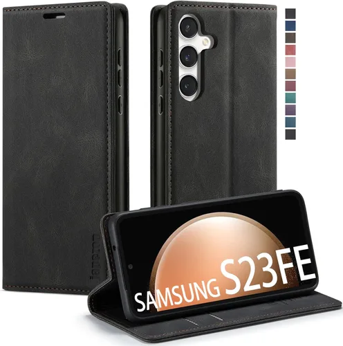 Miniatura 15 de Funda para Samsung Galaxy S23 5G, funda tipo cartera para Samsung Galaxy S23 5G con bloqueo RFID, tarjetero y función atril magnético, funda