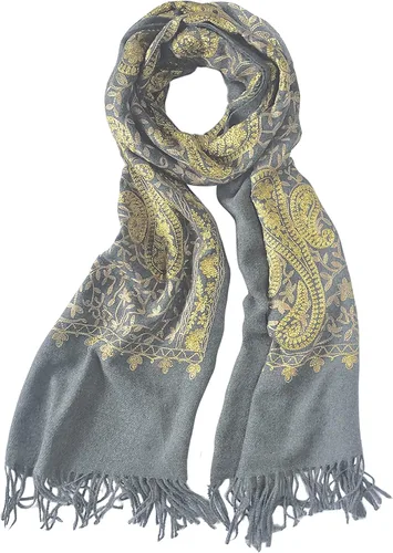 Miniatura 34 de Urban CoCo Chal Bordado con Borlas de Tamaño Grande para Mujer, Bufanda de Mujer