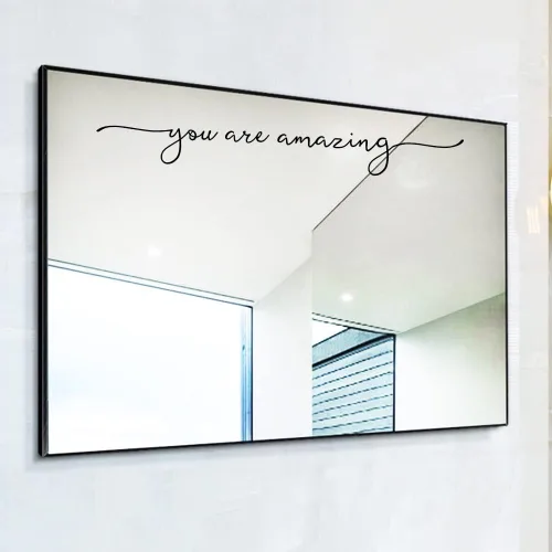 Miniatura 5 de Adhesivo para Espejo You are Amazing – Calcomanía de Pared de Vinilo Negro de 17x2 pulgadas, Decoración Inspiradora de Baño, Frase para Habitación