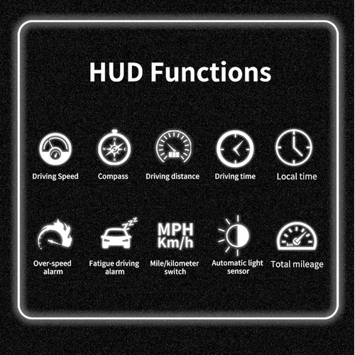 Miniatura 3 de Pantalla HUD para automóvil, velocímetro GPS universal con advertencia de sobrevelocidad, alarma de conducción de fatiga, ojos de pantalla digital