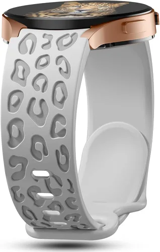 Miniatura 14 de Bandas grabadas sin huecos con diseño de leopardo compatibles con Samsung Galaxy Watch 6/5/4 Band 40mm 44mm, Watch 6 47mm 43mm, 5 Pro 45mm, Watch 4