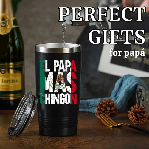 Miniatura 3 de Onebttl Regalo para papá, vaso de acero inoxidable con tapa, 20 onzas, regalos para papá, día del padre, regalos para papá mexicano para Navidad