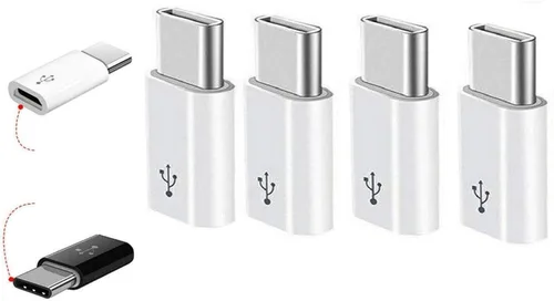 Adaptador micro USB a USB C, adaptador USB tipo C Conector de conversión con resistencia, carga rápida para Samsung Galaxy S10 S9 S8 Plus Note 9 8,