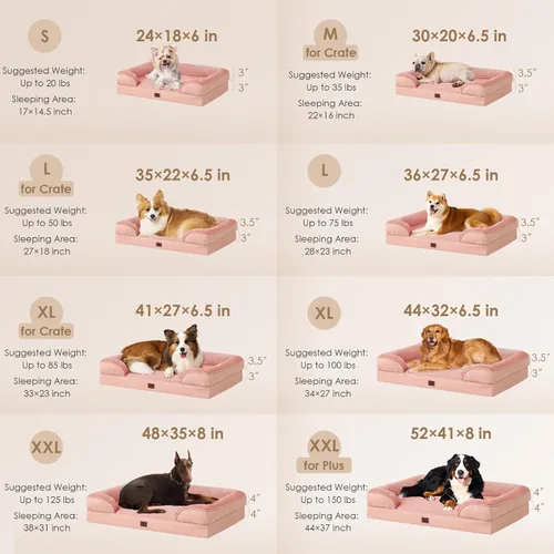 Miniatura 177 de EHEYCIGA – Cama ortopédica impermeable para perros pequeños, de espuma viscoelástica tipo caja de huevos, con bordes elevados y base antideslizante