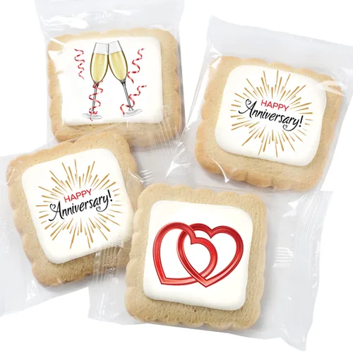 Miniatura 2 de Cesta de regalo de galletas de feliz aniversario, paquete de 4 para hombres, mujeres, esposa, marido, boda, compromiso, sin frutos secos, Kosher