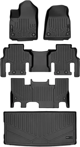 Miniatura 21 de SMARTLINER Juego de alfombrillas de 3 filas de ajuste personalizado para todo tipo de clima, compatible con Jeep Grand Wagoneer 2022-2025