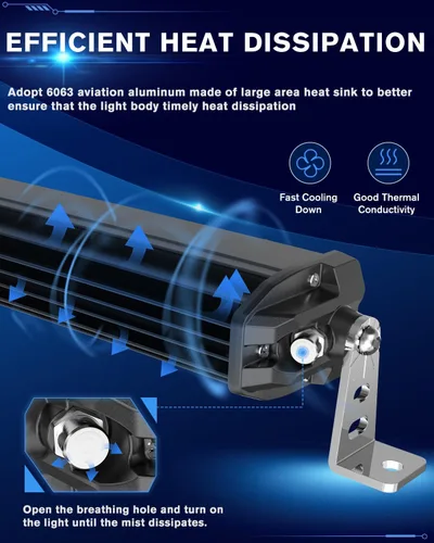 Miniatura 5 de CO LIGHT - Barra de luz LED curvada de 20 pulgadas de una fila Lente de proyector 6D Combo de haz puntual y amplio Luz de conducción delgada