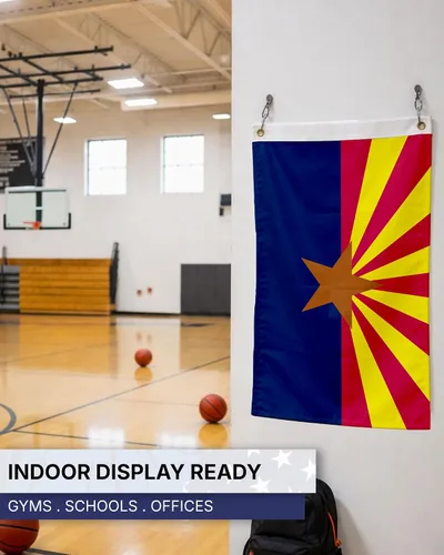 Miniatura 10 de AGAS - Bandera del estado de Arizona de 4 x 6 pies, impresión inversa de doble cara en la parte posterior, nailon 200D, ojales de latón, bordes