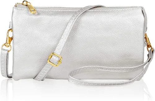 RIAH FASHION Cartera convertible de cuero vegano para bolso de mano Bolso pequeño para teléfonoranuras para tarjetas y muñeca desmontablebandolera