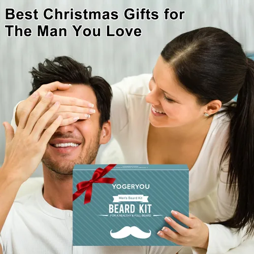 Miniatura 6 de Kit de barba, kit de aseo de barba para hombres con navaja recta, 2 paquetes de aceite para barba, lavado, bálsamo, cepillo, peine, tijeras. Regalos