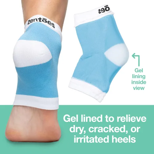 Miniatura 3 de ZenToes Calcetines hidratantes para el talón, 2 pares de calcetines de spa con forro de gel para curar y tratar talones secos y agrietados mientras