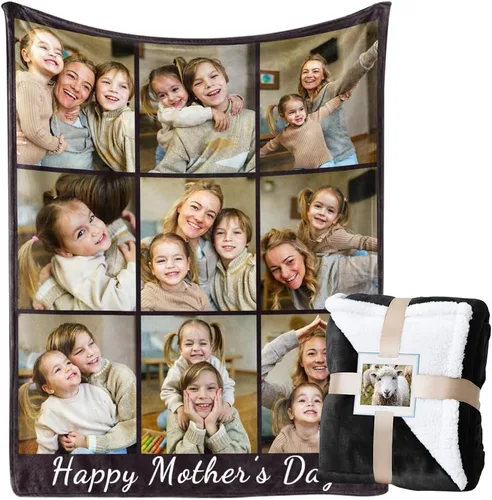 Miniatura 14 de Manta personalizada con imágenes y nombre, manta de franela personalizada, regalo de "Te quiero" para Navidad, cumpleaños, San Valentín, regalo