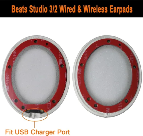 Miniatura 5 de Almohadillas de repuesto para auriculares inalámbricos Beats Studio 2 y Studio 3, almohadillas para los oídos con cuero proteico suave, espuma