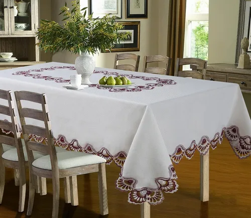 Miniatura 4 de Royal Bedding Crest - Camino de mesa bordado de lujo para cocina, 16 x 36 pulgadas, beige y dorado