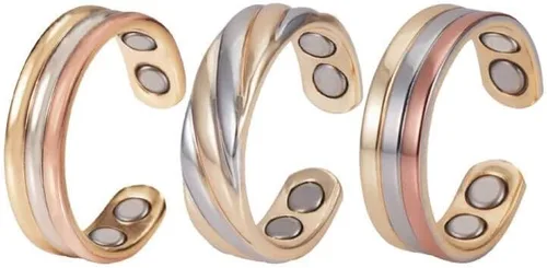 (3 unidades) anillos de cobre magnéticos saludables para artritis para mujeres regalo para mujeres mamá esposa joyería mejor alivio del dolor
