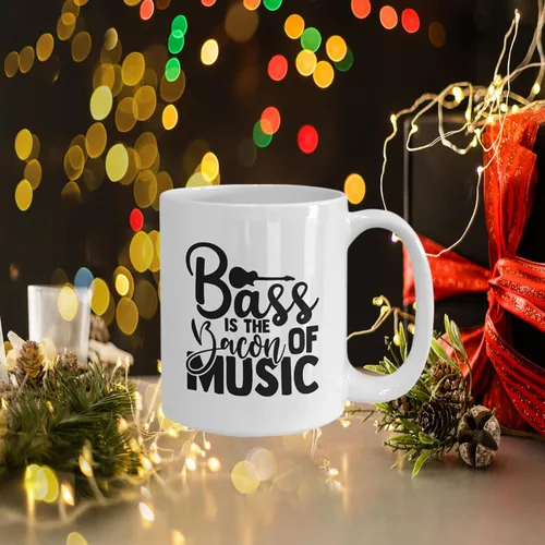 Miniatura 3 de Taza Bass Is The Bacon Of Music, regalo para amantes de la música, taza de café bajo y tocino, taza favorita del jugador de bajo, idea de regalo