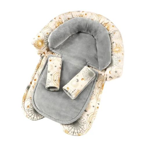Miniatura 9 de Soporte para la cabeza del asiento de automóvil 2 en 1, inserto de asiento de automóvil infantil para niñas y niños, soporte suave para el cuello