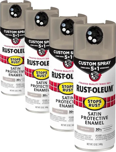 Miniatura 137 de Rust-Oleum 376855 - Pintura en aerosol antióxido personalizada 5 en 1, 12 onzas, color negro mate, (paquete de 1)