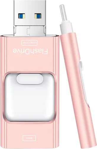 Miniatura 13 de Thumb Drive para iPhone 128 GB, 4 en 1 USB tipo C, memoria USB tipo C, almacenamiento externo Falsh Drive para iPhone, iPad, computadora Android