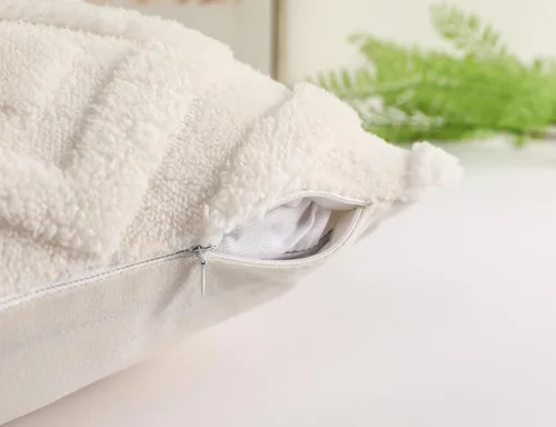 Miniatura 5 de Juego de 2 fundas de almohada de piel sintética beige de 16x16, funda de almohada decorativa de cuadros suave estilo boho para sofá, cama, sala