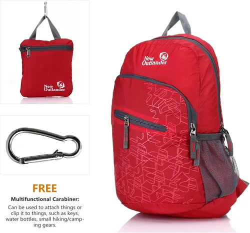 Miniatura 2 de Mochila duradera y ligera de 5.3 galones/8.7 galones para viajes y senderismo. Rojo