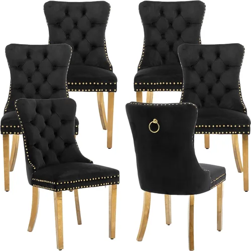 Miniatura 26 de Juego de 2 sillas de comedor modernas de mediados de siglo, sillas de cocina tapizadas de terciopelo beige, sillas de cocina y comedor, patas