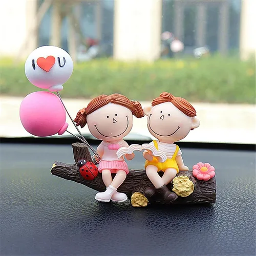 Miniatura 12 de Lindos adornos para pareja, lindo adorno para el interior del automóvil para parejas, decoración del automóvil, acción de caricaturas para parejas