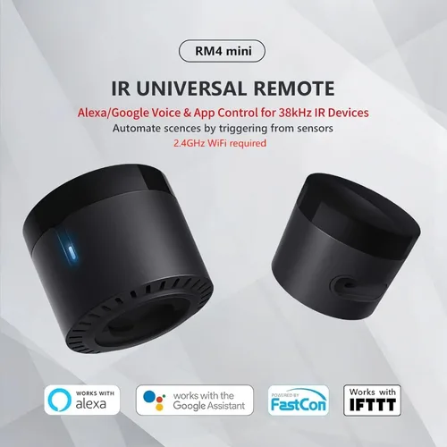 Miniatura 2 de Broadlink RM4 Mini Control remoto inteligente (Solo Wi-Fi de 2.4GHz) - Hub de blaster IR para automatización de Smart Home, reemplazo de control