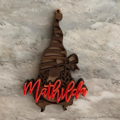 Miniatura 6 de Gnomos de Navidad personalizados, adorno de nombre personalizado, nombres cortados con láser, regalos para niños, Navidad 2025, decoraciones