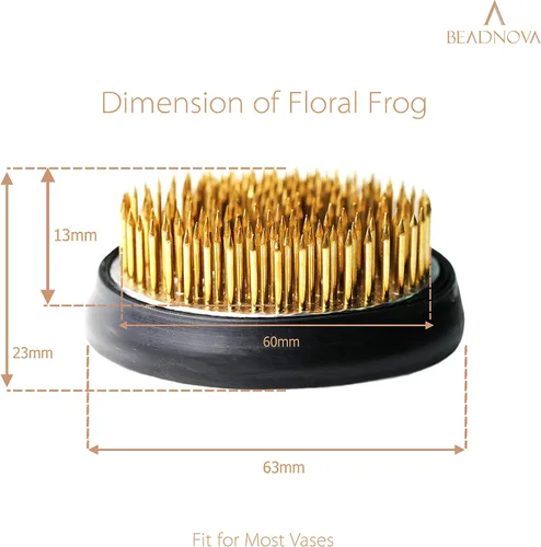 Miniatura 2 de BEADNOVA Flower Frog Ikebana Kenzan con junta de goma, rana floral para arreglos jarrón Ikebana (2.4 pulgadas/2.362 in, 1 unidad)