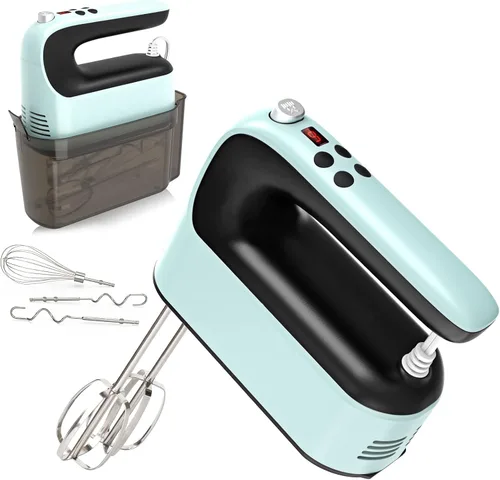 Miniatura 8 de Yomelo Batidora de mano digital de 9 velocidades, potente motor de CC de 400 W, batidora de mano eléctrica de mano con estuche de almacenamiento a