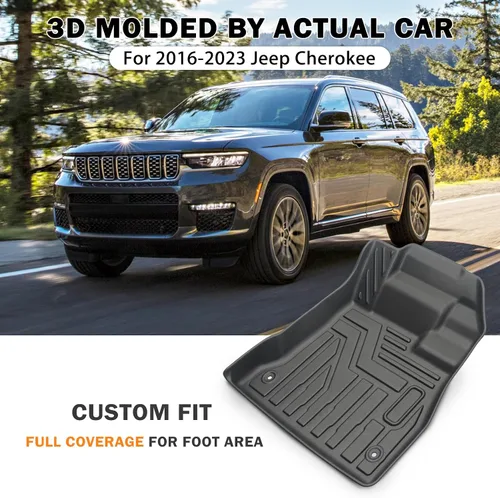 Miniatura 2 de KUST Alfombrillas de Piso para Jeep Cherokee 2016-2023 (No para Grand Cherokee), Alfombrillas de Piso Cherokee para Todo Clima, Tapetes de Carro TPE