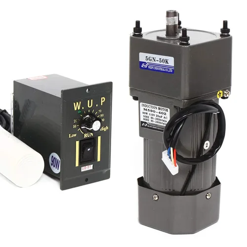 Miniatura 9 de Motor de alto par de CA, motor eléctrico monofásico reversible de 110 V 60 W con controlador ajustable de velocidad variable motor con engranaje