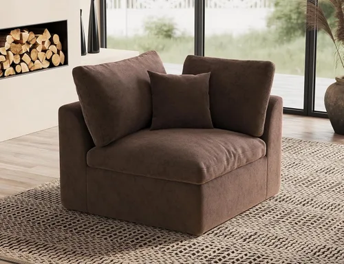 Miniatura 16 de ohllob Sofás seccionales Cloud de 110 pulgadas para sala de estar, sofá deshuesado en forma de L con otomana, sofá modular de 3 plazas, color negro