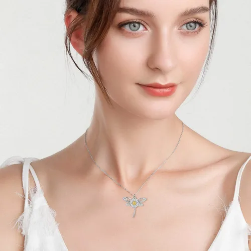 Miniatura 5 de Collar con medallón con diseño de libélula de abeja y búho de mariposa para cualquier foto