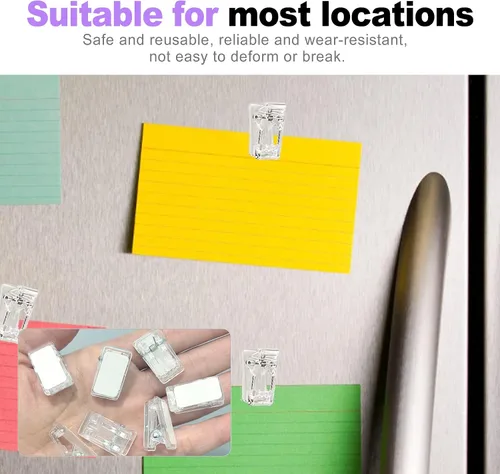 Miniatura 5 de Paquete de 30 clips adhesivos transparentes para pared, ganchos para tiras de comando, ganchos pequeños para colgar fotos, carteles, tapices