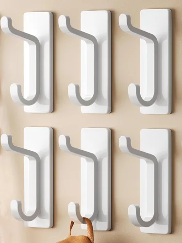 Miniatura 12 de Ganchos de Pared Autoadhesivos para Colgar: Extra Fuertes 13 LB, Gancho para Abrigo, Toalla en Baños, Ducha, Cocina, Pared, Gancho de Puerta, Níquel