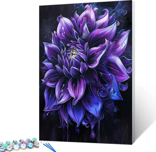 Miniatura 11 de Leisurely - Pintura por números para adultos, flor en botella, pintura al óleo digital, pintura acrílica, kits de pintura de licor, arte de pared