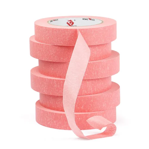 Miniatura 8 de BOMEI PACK Cinta de pintores rosa 0.94-Pulgadas x 55 yardas, cinta de enmascarar para pintores a granel - Cinta de borde de pared sin residuos