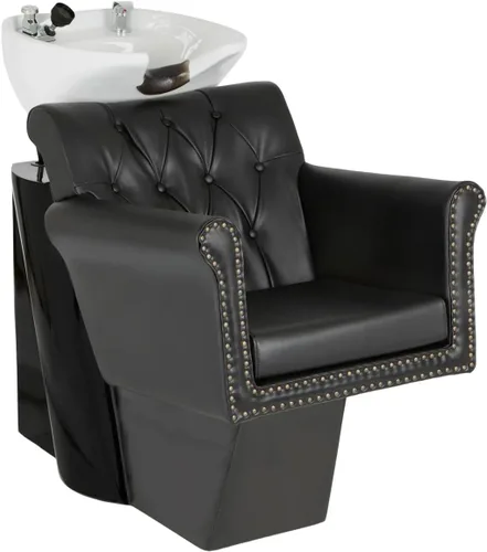 Miniatura 12 de Buy-Rite Chelsea - Unidad de lavado a contracorriente de champú, silla copetuda, cojín extraíble, cuenco de porcelana inclinable, grifo de una sola