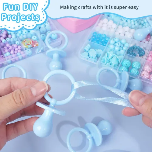 Miniatura 3 de 36 chupones de plástico para juego de baby shower, chupetes de baby shower de 2.75 pulgadas, chupetes azules para decoración de baby shower