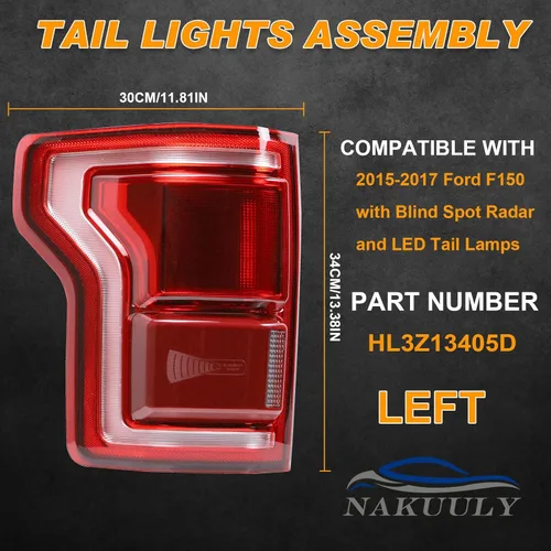 Miniatura 2 de Luz trasera LED con punto ciego compatible con Ford F150 2015 2016 2017 Lado izquierdo del conductor Luz trasera Lámpara de freno trasera Montaje