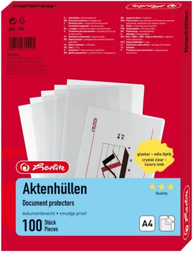 Miniatura 2 de Herlitz 11420254 - Paquete de 20 unidades, 180 micrones, A4, varios